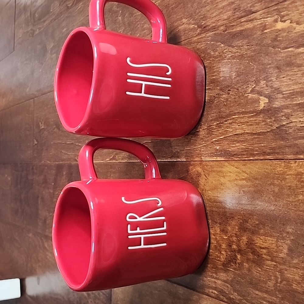 Rae Dunn his and hers coffee mugs